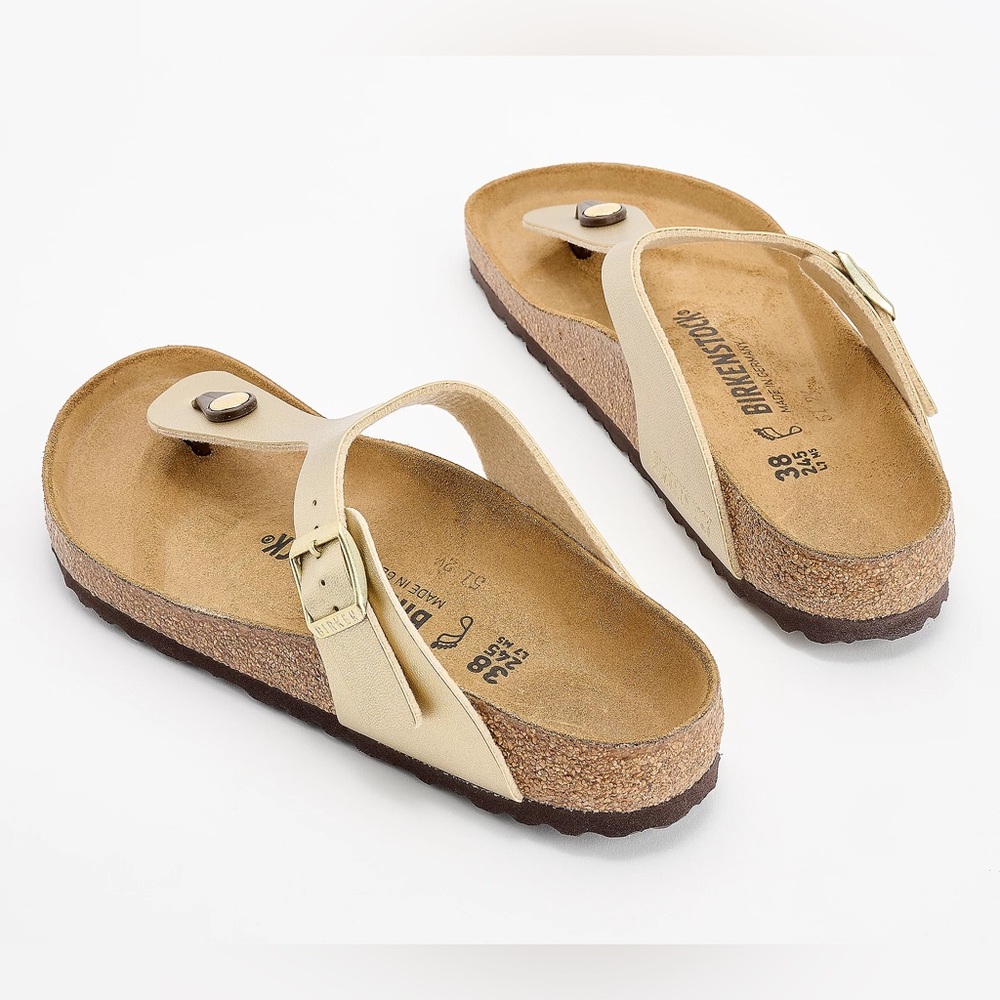 Birkenstock, 38, Metallic Gold Gizeh